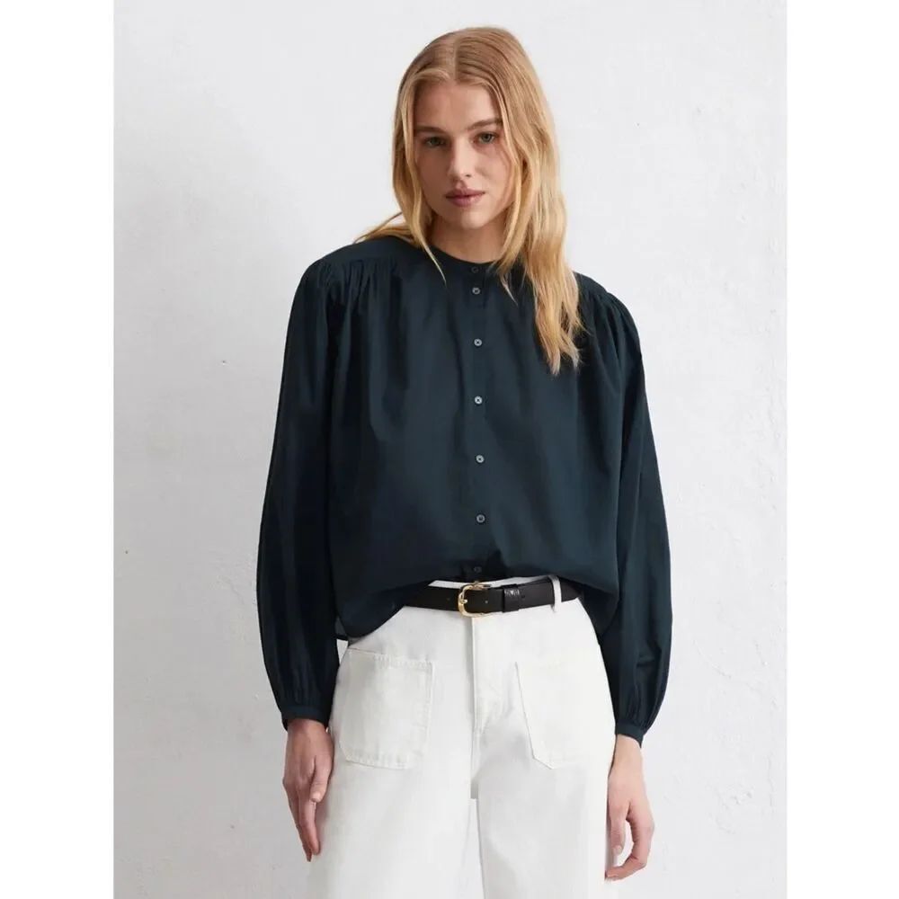 Marc O’Polo Chambray Button Down Balloon Sleeve Top XS/S